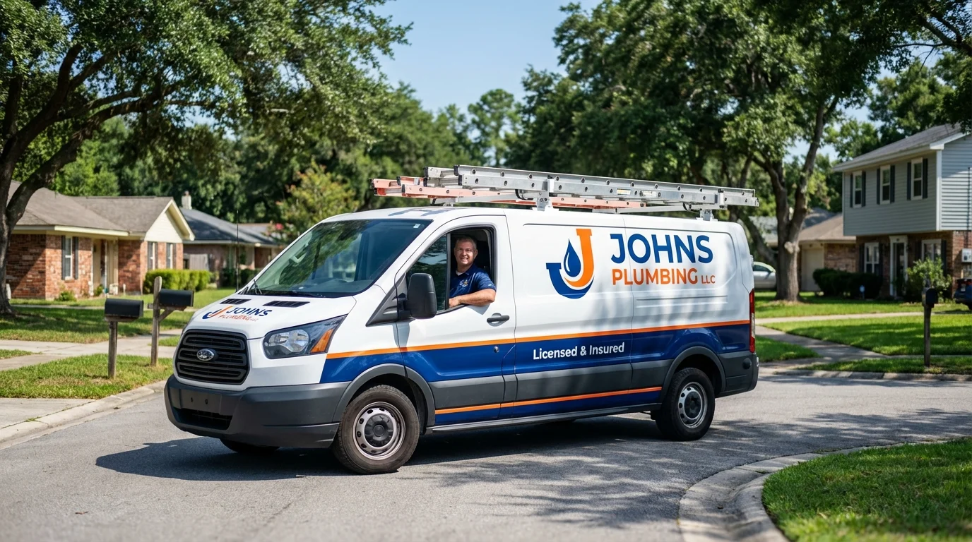 Johns Plumbing LLC service van in Ephrata, WA