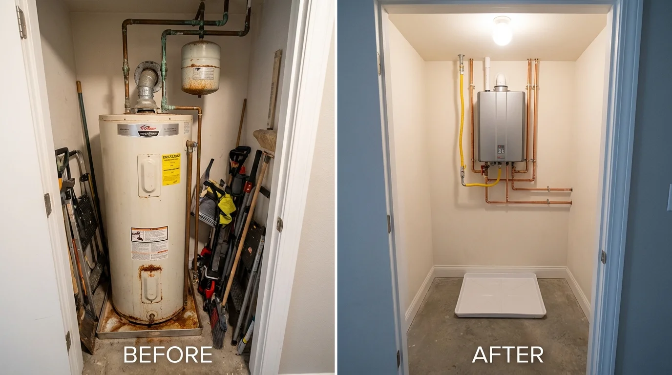 Tank water heater versus wall-mounted tankless unit comparison for Ephrata, WA homeowners